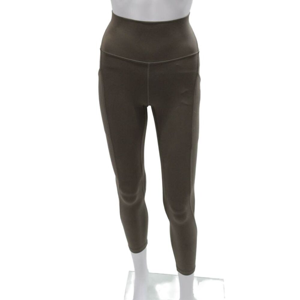 Lululemon Womens Ankle Leggings Brown Polyester Blend Pull On Size 2